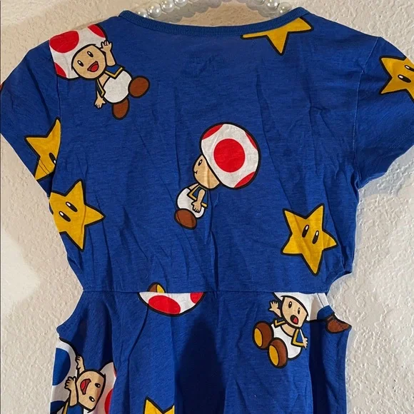 Hybrid Apparel Nintendo Super Mario Toad & Friends Girls’ Dress With Side Cutout - Picture 7 of 10
